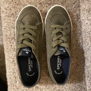 Olive Green Sperry Sneakers